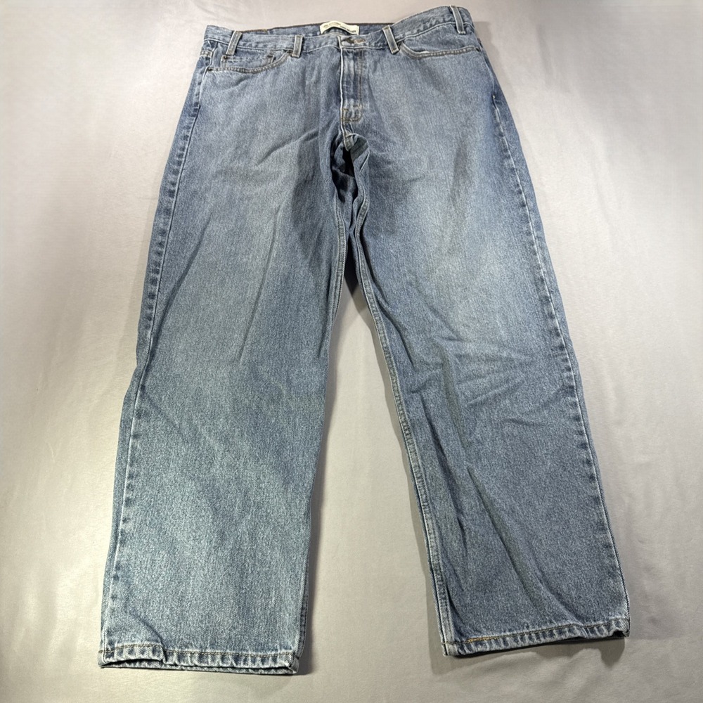 Levi Strauss Signature Mens Loose Relaxed Fit Jeans 40x32 Blue Medium Wash